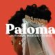 Cartaz do filme "Paloma", de Marcelo Gomes. Mostra o perfil de uma mulher de pele morena, penteado alto e usando um véu de noiva com uma tiara dourada, sobre um fundo vermelho. O título "Paloma" está centralizado em letras brancas grandes, com a frase "um filme de Marcelo Gomes" logo abaixo em letras menores.